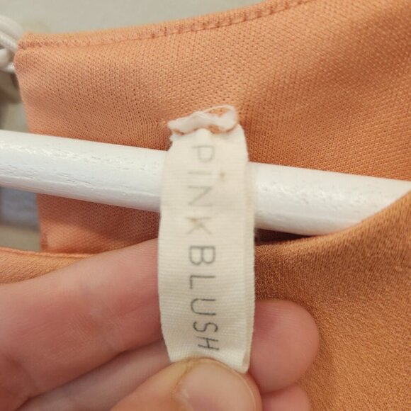 Pink Blush Dress - Cold Shoulder Flounce Sleeve Pink - Size M - Picture 5 of 6